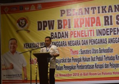 Pelantikan DPW BPI KPNPA RI Sumut: Berantas Korupsi Sampai Titik Darah Penghabisan